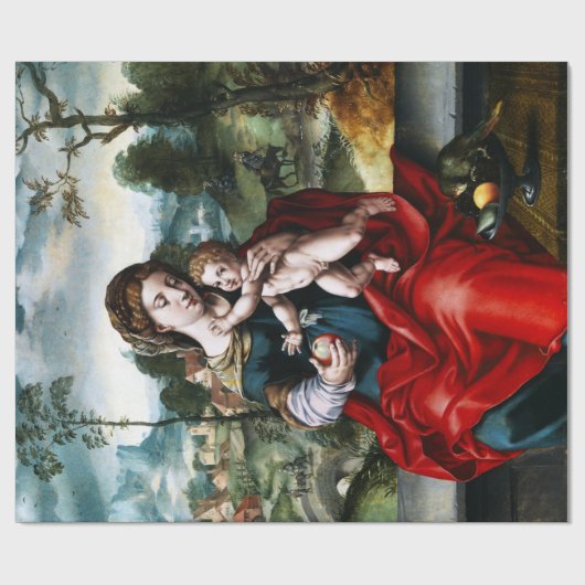 Jungfrau mit Kind Geschenkpapier (Flach)