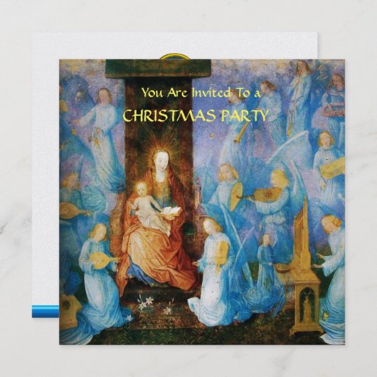 JUNGFRAU MIT KIND - KONZERT MIT ANGELN Eismetall Einladung (Vorne/Hinten)