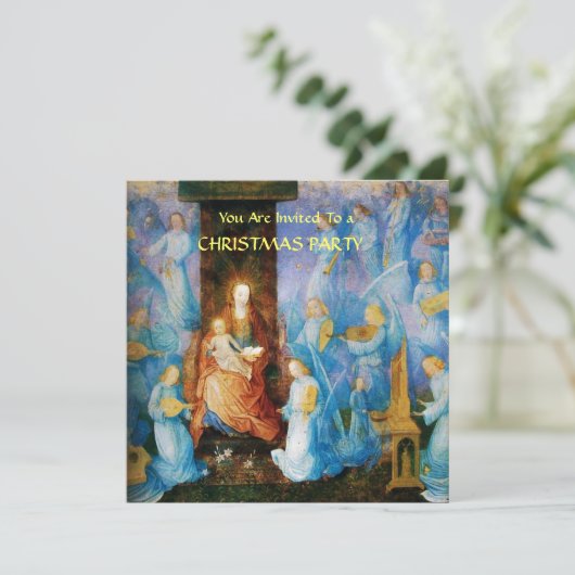 JUNGFRAU MIT KIND - KONZERT MIT ANGELS-Goldmetall Einladung (Stehend Vorderseite)