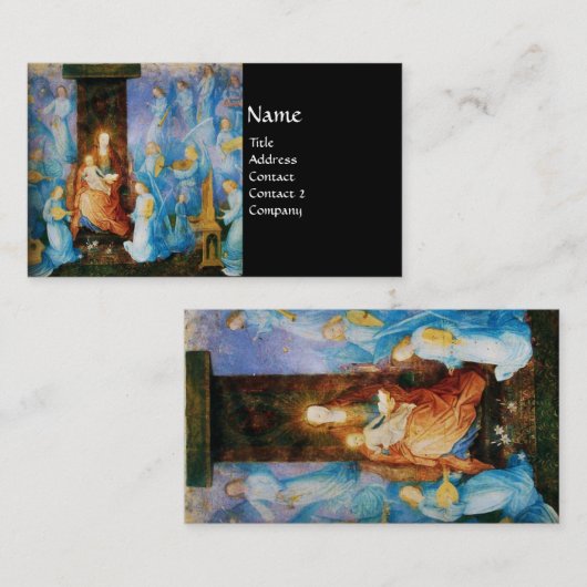 JUNGFRAU MIT KIND - KONZERT MIT BLAUEN ANGELN, sch Visitenkarte (Vorne/Hinten)