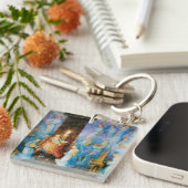 JUNGFRAU MIT KIND - KONZERT VON ANGELN Gebet Schlüsselanhänger (Vorderseite rechts)