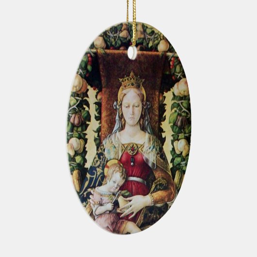 JUNGFRAU MIT KIND , Pergament Keramikornament (Rechts)