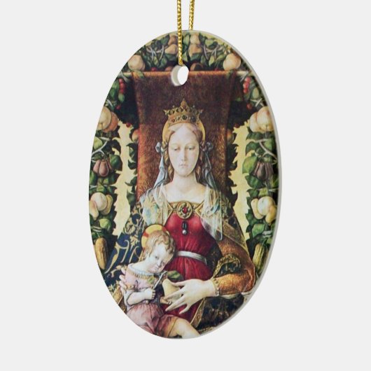 JUNGFRAU MIT KIND , Pergament Keramikornament (Links)