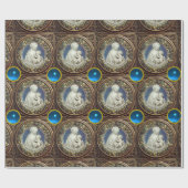 JUNGFRAU MIT KIND ,Saphirsteinen Geschenkpapier (Flach)