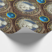 JUNGFRAU MIT KIND ,Saphirsteinen Geschenkpapier (Ecke)