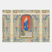 JUNGFRAU MIT KIND UND ANGELN Antike Wirbel Geschenkpapier Set (Vorderseite 2)