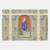 JUNGFRAU MIT KIND UND ANGELN Antike Wirbel Geschenkpapier Set (Vorderseite)