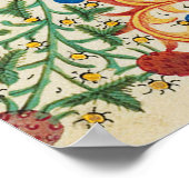 JUNGFRAU MIT KIND UND ANGELN Antike Wirbel Poster (Ecke)