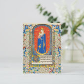 JUNGFRAU MIT KIND UND ANGELN Antike Wirbel Postkarte (Stehend Vorderseite)