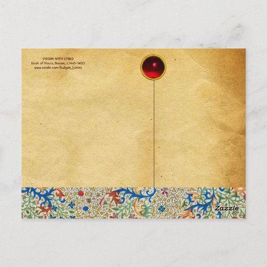 JUNGFRAU MIT KIND UND ANGELN Antike Wirbel Postkarte (Rückseite)