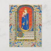 JUNGFRAU MIT KIND UND ANGELN Antike Wirbel Postkarte (Vorderseite)