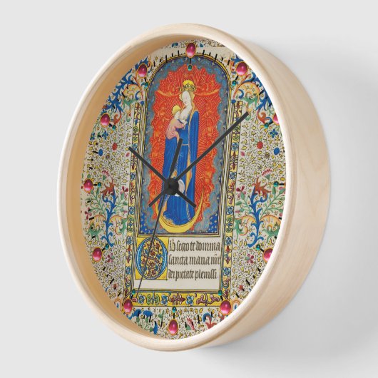 JUNGFRAU MIT KIND UND ANGELN Antike Wirbel Uhr (Winkel)