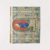 JUNGFRAU MIT KIND UND ANGELN Antike Wirbel Wandteppich (Vorderseite)