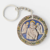 JUNGFRAU MIT KIND UND ANGELN Ave Maria Gebet Schlüsselanhänger (Vorderseite)