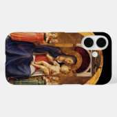 JUNGFRAU MIT KIND UND ANGELN, blau Case-Mate iPhone Hülle (Rückseite (Horizontal))