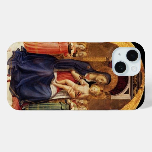 JUNGFRAU MIT KIND UND ANGELN, blau Case-Mate iPhone Hülle (Rückseite (Horizontal))