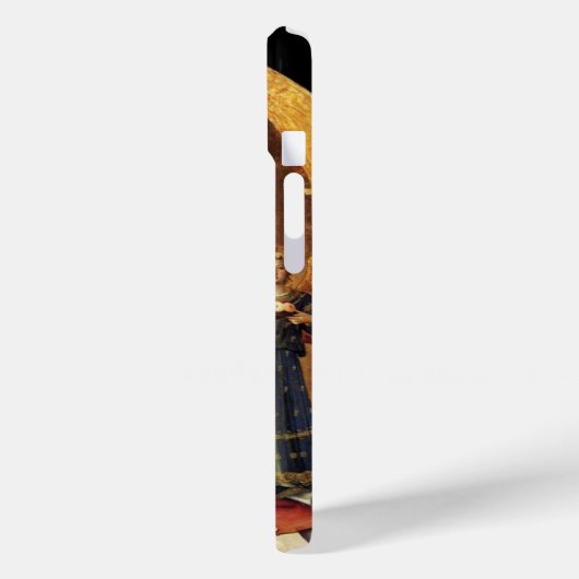 JUNGFRAU MIT KIND UND ANGELN, blau Case-Mate iPhone Hülle (Rückseite / Links)