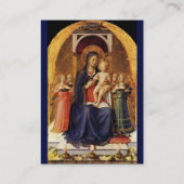 JUNGFRAU MIT KIND UND ANGELN, blau Visitenkarte (Rückseite)