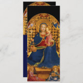 JUNGFRAU MIT KIND UND ANGELN, Blaugoldmetall Einladung (Vorne/Hinten)