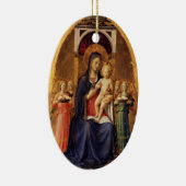 JUNGFRAU MIT KIND UND ANGELN, Blue Saphir Keramikornament (Rechts)