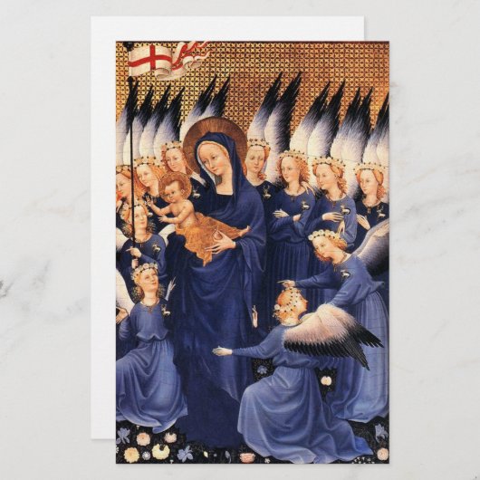 JUNGFRAU MIT KIND UND ANGELN BRIEFPAPIER (Vorne/Hinten)