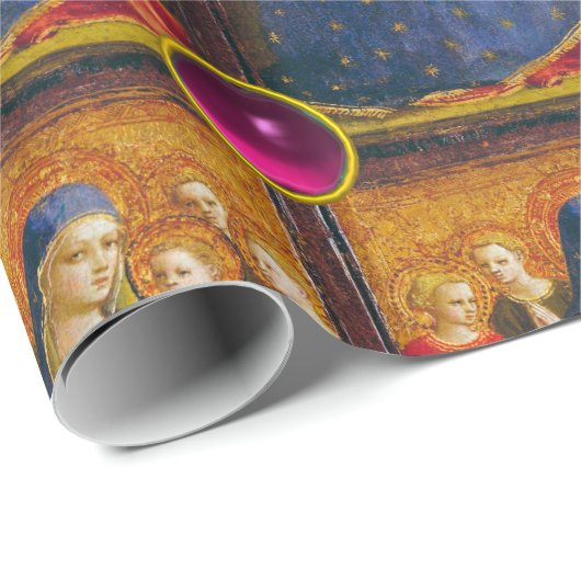 JUNGFRAU MIT KIND UND ANGELN Fra Angelico Xmas Geschenkpapier (Rolleneckpunkt)
