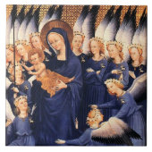 JUNGFRAU MIT KIND UND ANGELN Mittelalterliches Dip Fliese (Vorderseite)