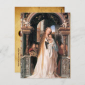 JUNGFRAU MIT KIND UND ANGELN, Pergament Postkarte (Vorne/Hinten)