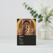 JUNGFRAU MIT KIND UND ANGELN, schwarz Visitenkarte (Stehend Vorderseite)