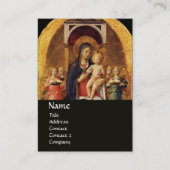 JUNGFRAU MIT KIND UND ANGELN, schwarz Visitenkarte (Vorderseite)