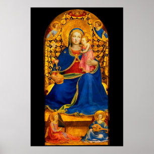 JUNGFRAU MIT KIND UND ANGELN von Fra Angelico Poster