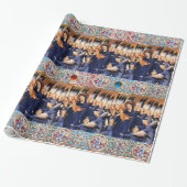 JUNGFRAU MIT KIND UND ENGELN, ROTE BLAUE GESCHENKPAPIER (Ungerollt)