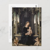 Jungfrau mit Kind und Musik Angelo Delea Ristorant Postkarte (Vorne/Hinten)