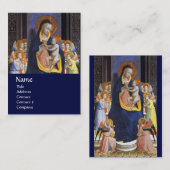 JUNGFRAU MIT KIND UND SITZEN, blau Visitenkarte (Vorne/Hinten)