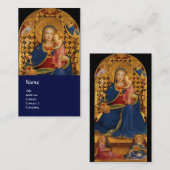 JUNGFRAU MIT KIND UND SITZEN, blau Visitenkarte (Vorne/Hinten)