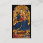 JUNGFRAU MIT KIND UND SITZEN, blau Visitenkarte (Rückseite)
