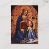 JUNGFRAU MIT KIND UND SITZEN, blau Visitenkarte (Rückseite)