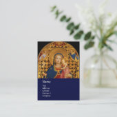 JUNGFRAU MIT KIND UND SITZEN Blaue Perle Visitenkarte (Stehend Vorderseite)