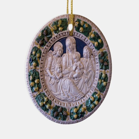 JUNGFRAU MIT KIND UND SITZEN RUNTER blauem Saphir Keramik Ornament (Rechts)