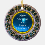 JUNGFRAU MIT KIND UND SITZEN RUNTER blauem Saphir Keramik Ornament (Hinten)