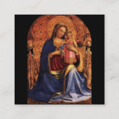 JUNGFRAU MIT KIND UND SITZEN schwarz Quadratische Visitenkarte (Rückseite)