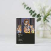 JUNGFRAU MIT KIND UND SITZEN, schwarz Visitenkarte (Stehend Vorderseite)