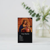 JUNGFRAU MIT KIND UND SITZEN, Schwarzes Papier Visitenkarte (Stehend Vorderseite)