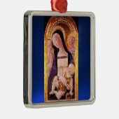 JUNGFRAU MIT KIND UND SITZEN SILBERNES ORNAMENT (Rechts)