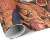 JUNGFRAU MIT KIND UND SITZEN,Ziegel Weihnachten Geschenkpapier (Rolleneckpunkt)