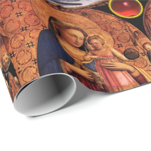 JUNGFRAU MIT KIND UND SITZEN,Ziegel Weihnachten Geschenkpapier (Rolleneckpunkt)