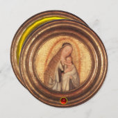 JUNGFRAU MIT KINDER Weihnachts-Party Red Ruby Einladung (Vorne/Hinten)