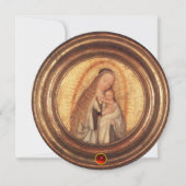 JUNGFRAU MIT KINDER Weihnachts-Party Red Ruby Einladung (Vorderseite)