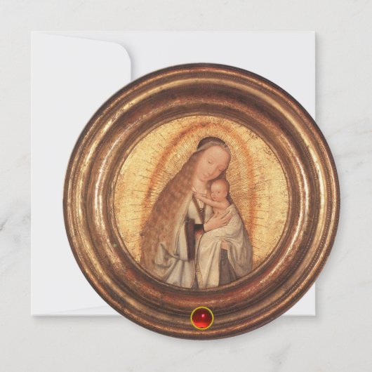 JUNGFRAU MIT KINDER Weihnachts-Party Red Ruby Einladung (Vorderseite)