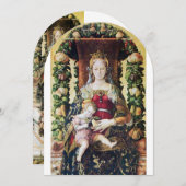 JUNGFRAU MIT KINDER Weihnachts-Party Weiß Einladung (Vorne/Hinten)